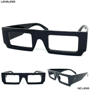 Classic Vintage Retro Style Thick Black Lensless Eye Glasses- Frame Only NO Lens 80308