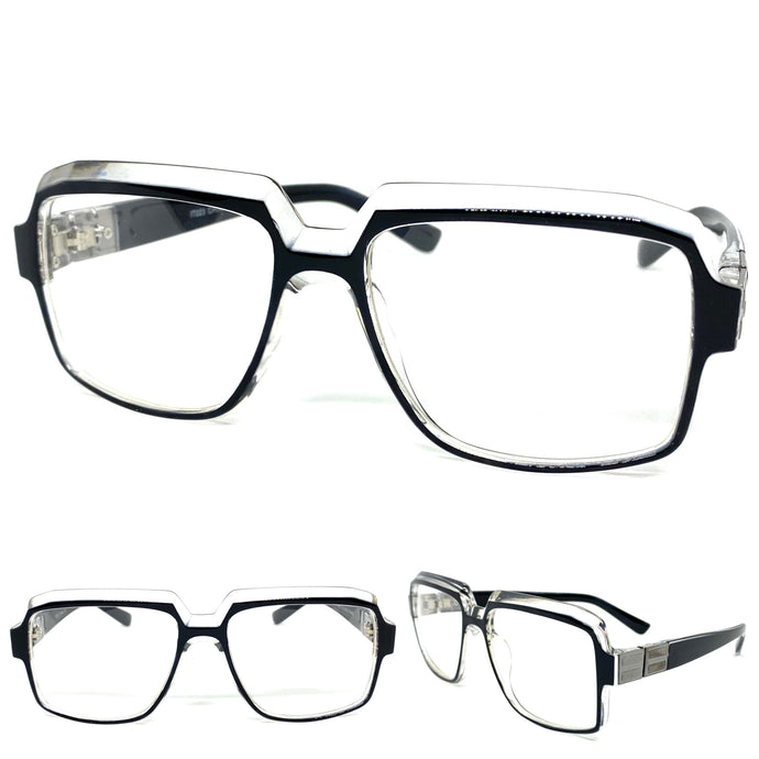 Men's Classic Vintage RETRO Style Clear Lens EYE GLASSES Square Black Frame IT023