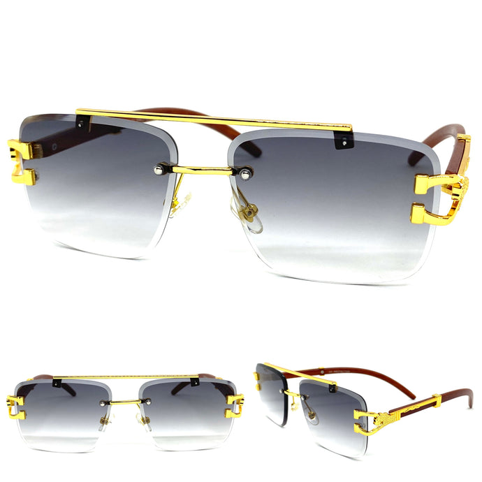 Men's Classy Elegant Luxury Retro Hip Hop Style SUNGLASSES Gold Frame 27619