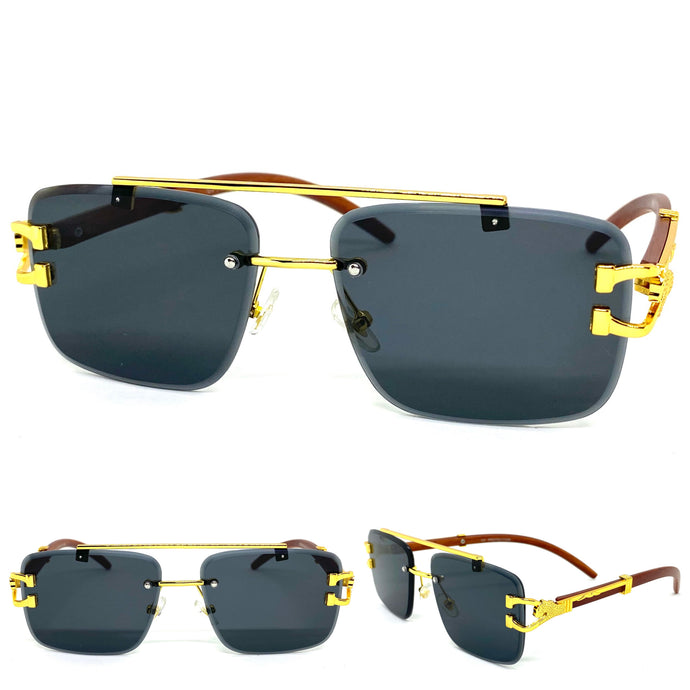 Men's Classy Elegant Luxury Retro Hip Hop Style SUNGLASSES Gold Frame 27619