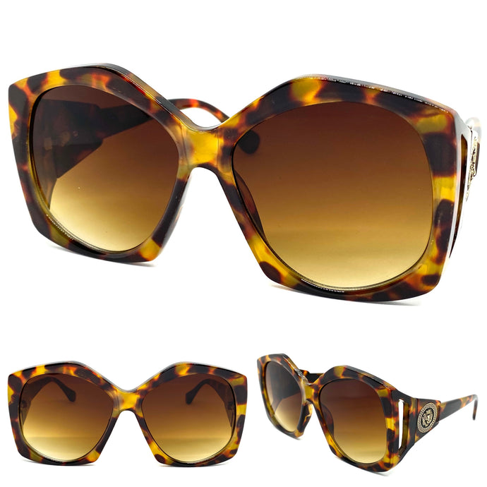 Oversized Exaggerated Vintage Retro Style SUNGLASSES Large Leopard Frame 4071