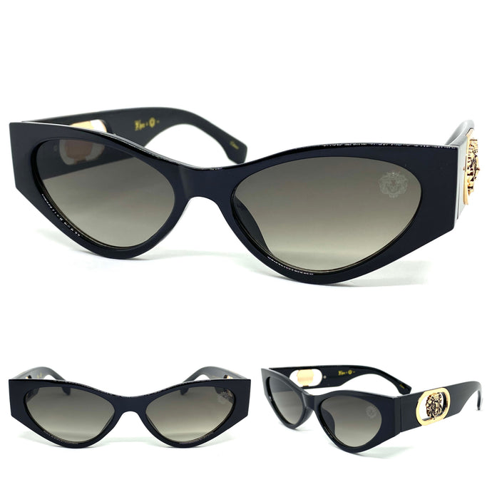 Exaggerated Vintage Retro Cat Eye Style SUNGLASSES Funky Black Frame 4076