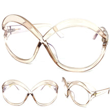 Oversized Exaggerated Vintage Retro Style Clear Lens EYEGLASSES Large Round Nude Optical Frame - RX Capable 95368