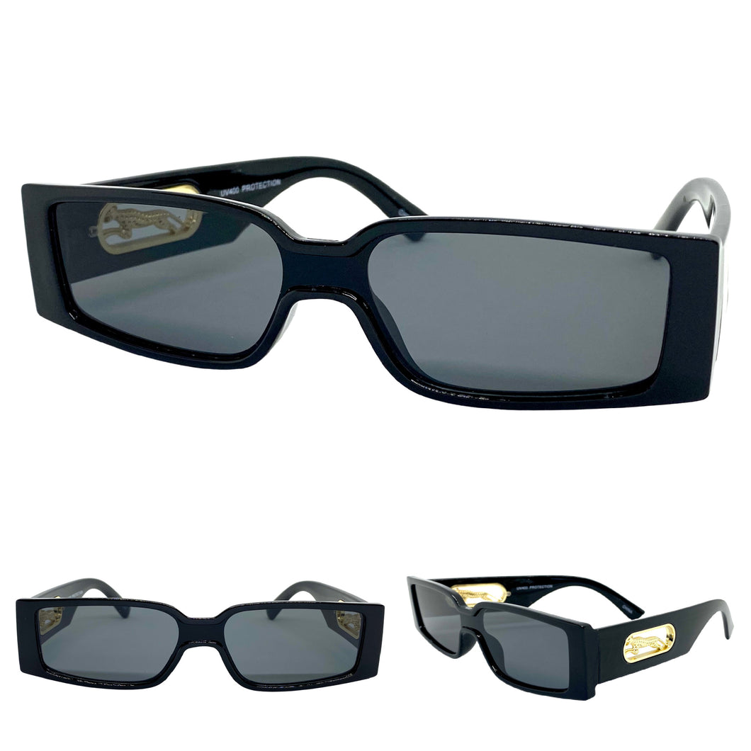 Classic Modern Contemporary Retro Style SUNGLASSES Black Frame 80412