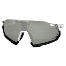 Oversized Retro Sporty Wrap Around Style SUNGLASSES Large White & Black Frame BP0182