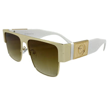 Classic Luxury Designer Hip Hop Style SUNGLASSES Gold & White Frame 27614