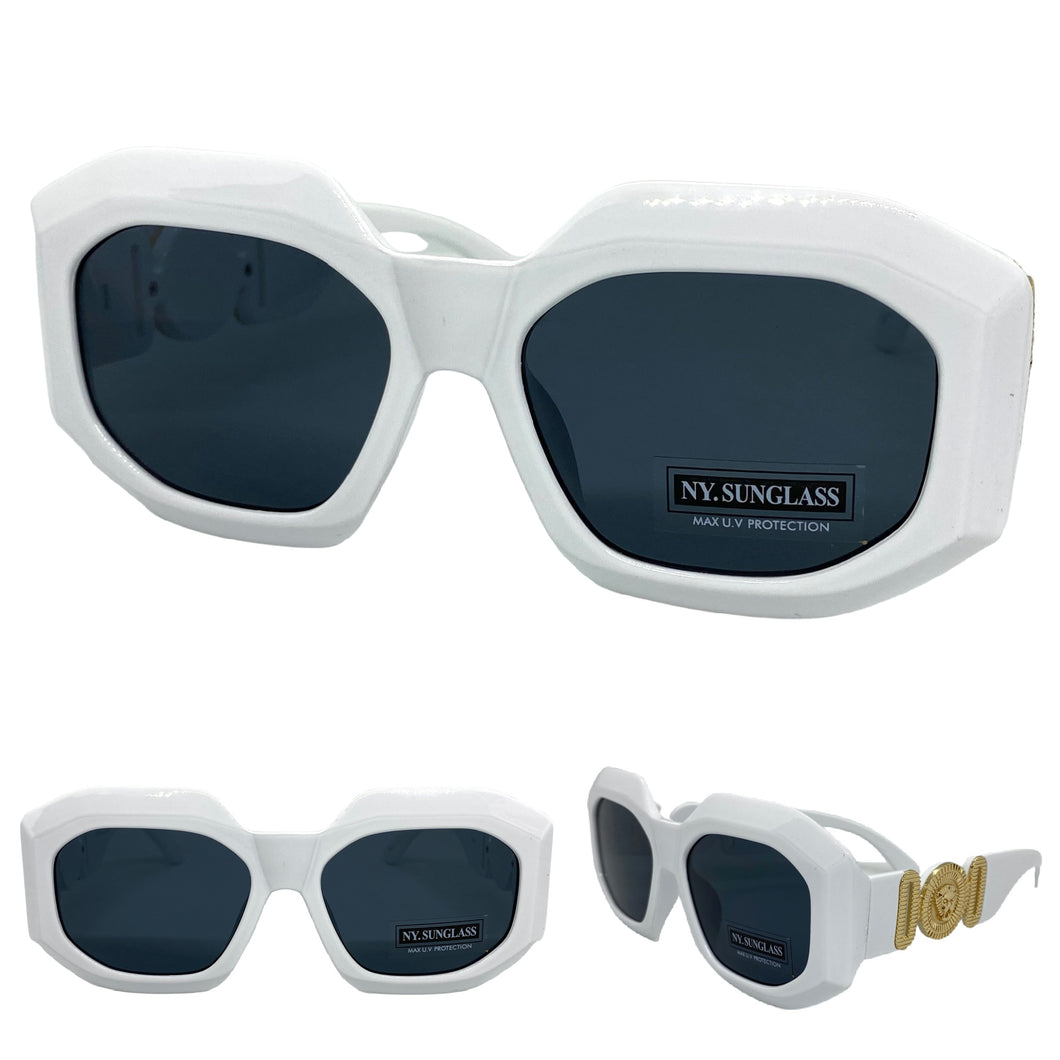 Classic Retro Luxury Designer Fashion SUNGLASSES Thick White Frame 8244