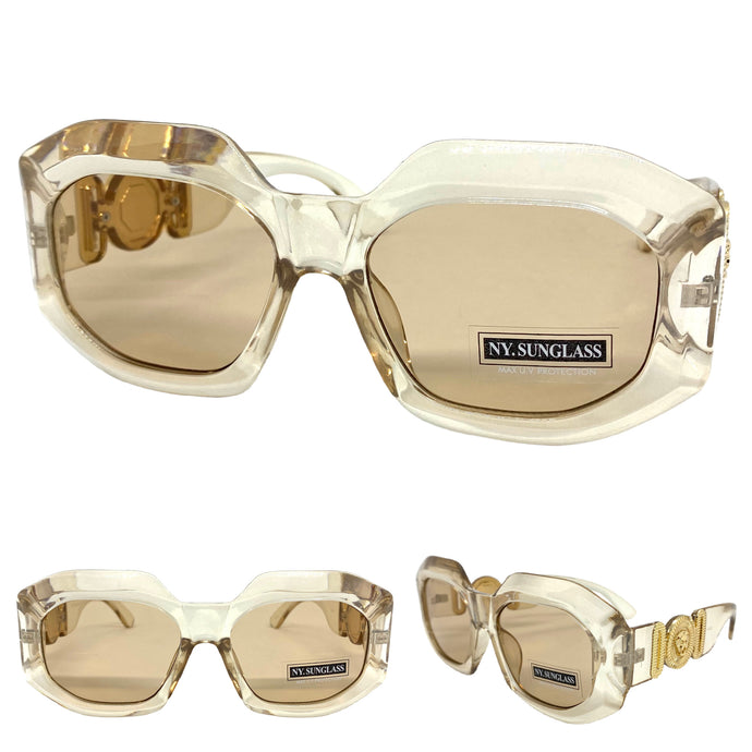 Classic Retro Luxury Designer Fashion SUNGLASSES Thick Champagne Frame 8244