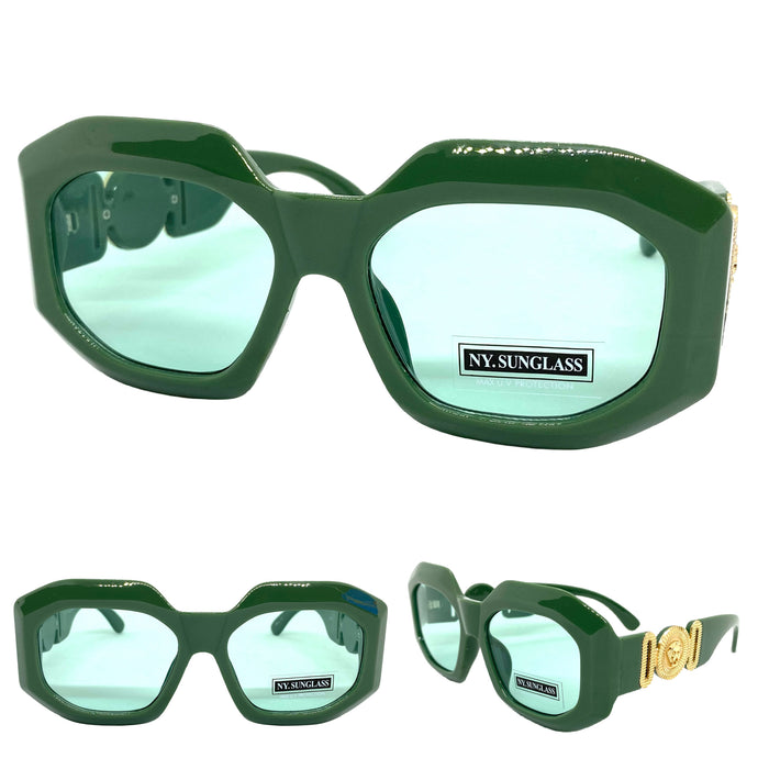Classic Retro Luxury Designer Fashion SUNGLASSES Thick Green Frame 8244