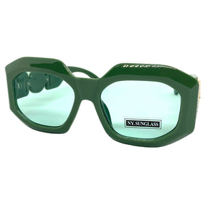 Classic Retro Luxury Designer Fashion SUNGLASSES Thick Green Frame 8244