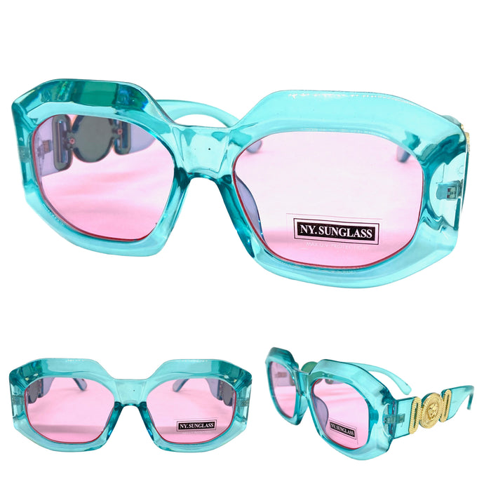 Classic Retro Luxury Designer Fashion SUNGLASSES Thick Turquoise Frame 8244