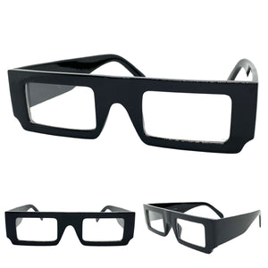 Exaggerated Modern Retro Style Clear Lens EYEGLASSES Black Optical Frame - RX Capable 81136