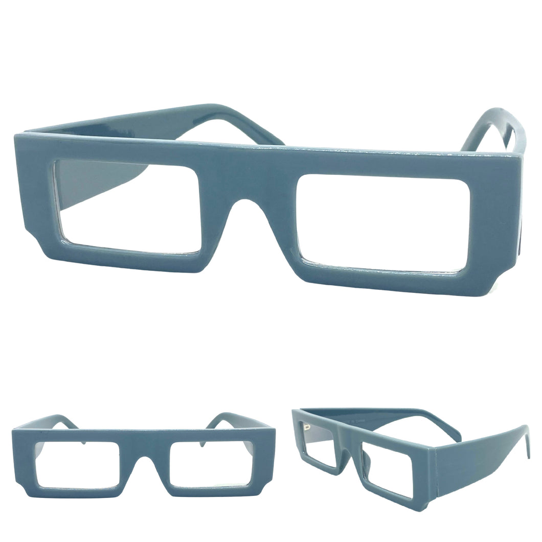 Exaggerated Modern Retro Style Clear Lens EYEGLASSES Gray Optical Frame - RX Capable 81136