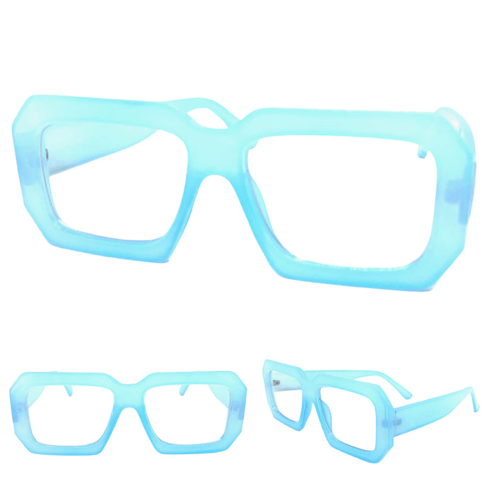 Oversized Vintage Retro Style Clear Lens EYEGLASSES Large Thick Baby Optical Frame - RX Capable 81132