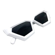 Classic Modern Retro Cat Eye Style SUNGLASSES White Frame 80427