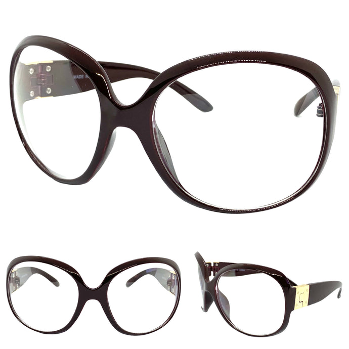 Oversized Vintage Retro Style Clear Lens EYEGLASSES Large Tortoise Frame 89393