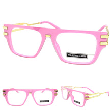 Classic Luxury Retro Hip Hop Style Clear Lens EYEGLASSES Pink & Gold Frame 2685