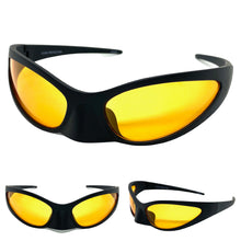 Classic Modern Retro Raver Party Bat SUNGLASSES Funky Black Frame 80152