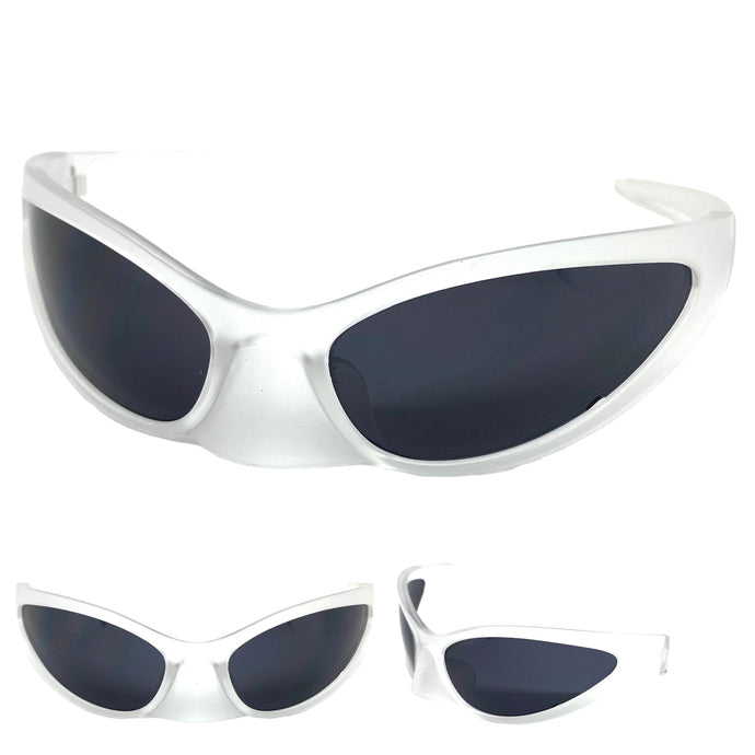 Classic Modern Retro Raver Party Bat SUNGLASSES Funky Frosted Frame 80152