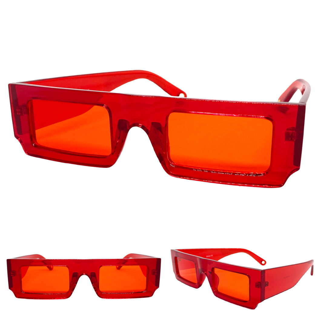 Classic Modern Retro Style SUNGLASSES Red Frame 5034