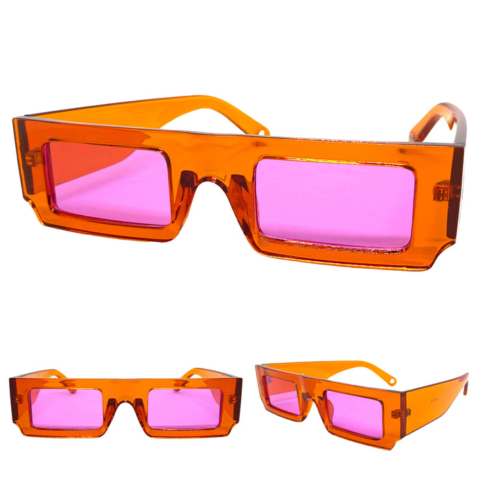 Classic Modern Retro Style SUNGLASSES Orange Frame 5034