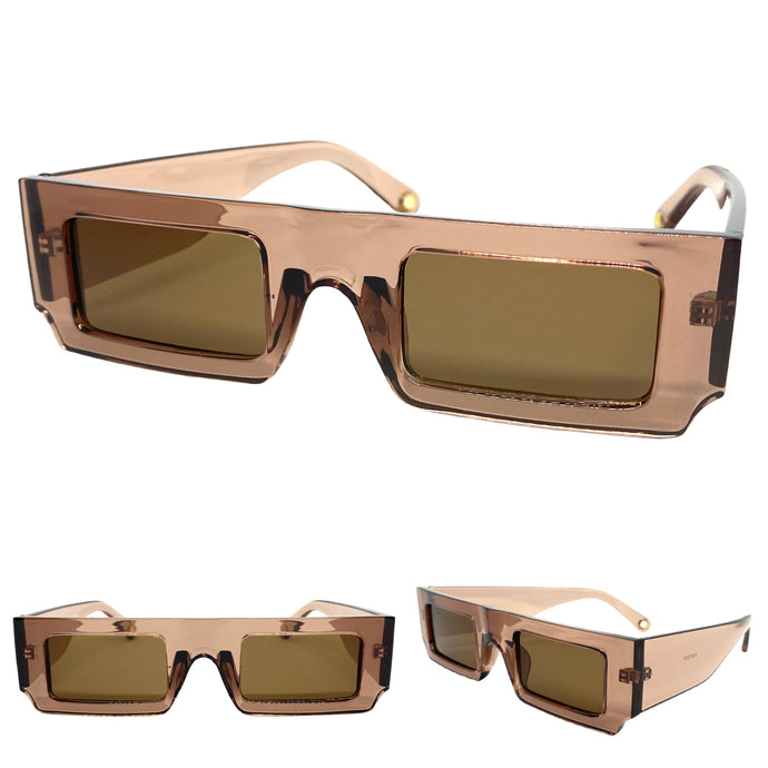 Classic Modern Retro Style SUNGLASSES Brown Frame 5034