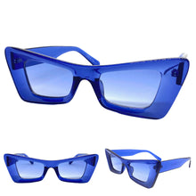 Classic Vintage Retro Cat Eye Style SUNGLASSES Blue Frame E1858