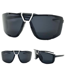 Classic Sporty Wrap Around Style SUNGLASSES Black Frame 30547