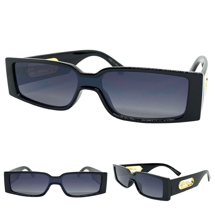 Classic Modern Contemporary Retro Style SUNGLASSES Black Frame E1859