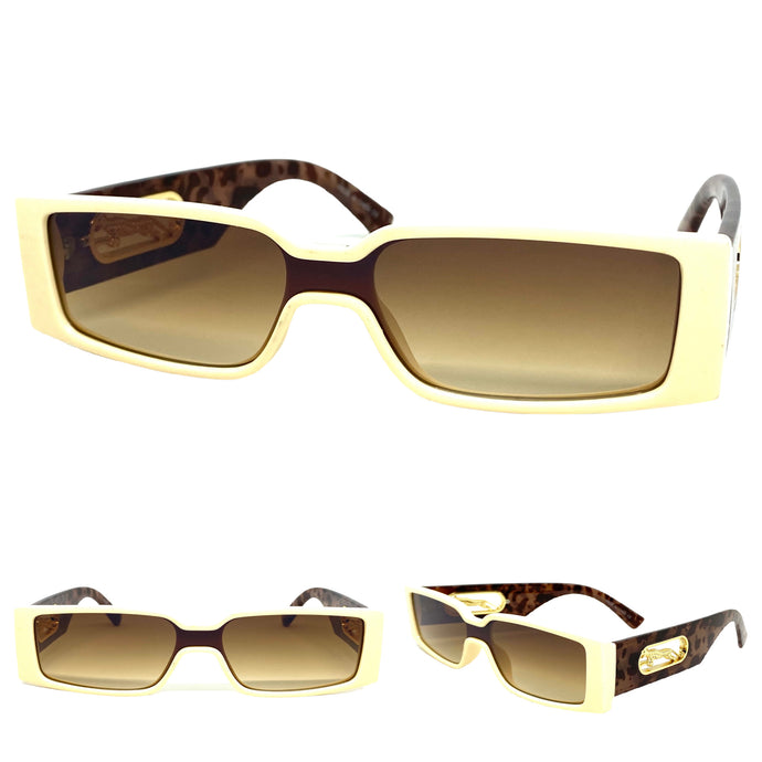 Classic Modern Contemporary Retro Style SUNGLASSES Cream Frame E1859