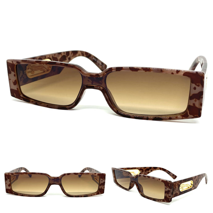 Classic Modern Contemporary Retro Style SUNGLASSES Leopard Frame E1859