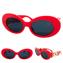 Oversized Exaggerated Retro Style SUNGLASSES Large Thick Red Oval Frame 4078