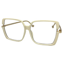 Classic Vintage Retro Style Clear Lens EYEGLASSES Square Cream & Gold Frame 89380