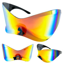 Oversized Exaggerated Modern Retro Face Shield Visor SUNGLASSES Huge Rainbow Frame & Lens 30589