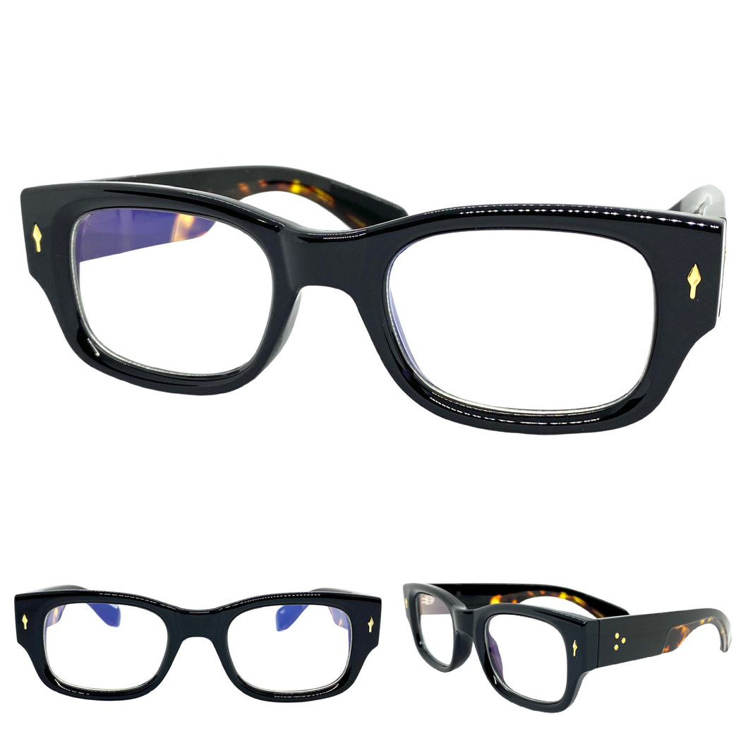 Classic Vintage Retro Style Clear Lens EYEGLASSES Thick Black Optical Frame 5120