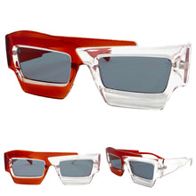 Classic Modern Retro Raver Party SUNGLASSES Funky Red Frame 2124