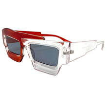 Classic Modern Retro Raver Party SUNGLASSES Funky Red Frame 2124