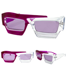 Classic Modern Retro Raver Party SUNGLASSES Funky Fuchsia Frame 2124