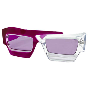 Classic Modern Retro Raver Party SUNGLASSES Funky Fuchsia Frame 2124