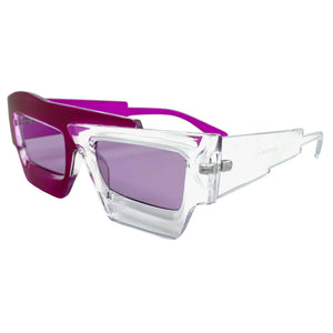 Classic Modern Retro Raver Party SUNGLASSES Funky Fuchsia Frame 2124