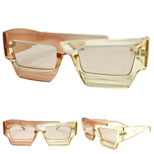 Classic Modern Retro Raver Party SUNGLASSES Funky Champagne Frame 2124