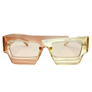 Classic Modern Retro Raver Party SUNGLASSES Funky Champagne Frame 2124