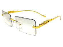 Classy Elegant Modern Contemporary Style SUNGLASSES Gold Rimless Frame 5150