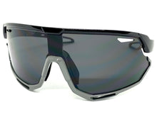 Oversized Retro Sporty Wrap Around Style SUNGLASSES Large Black Frame 80379