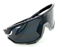 Oversized Retro Sporty Wrap Around Style SUNGLASSES Large Black Frame 80379