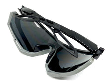 Oversized Retro Sporty Wrap Around Style SUNGLASSES Large Black Frame 80379