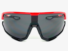 Oversized Retro Sporty Wrap Around Style SUNGLASSES Large Red Frame 80379