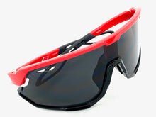 Oversized Retro Sporty Wrap Around Style SUNGLASSES Large Red Frame 80379