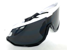 Oversized Retro Sporty Wrap Around Style SUNGLASSES Large White Frame 80379