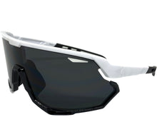 Oversized Retro Sporty Wrap Around Style SUNGLASSES Large White Frame 80379